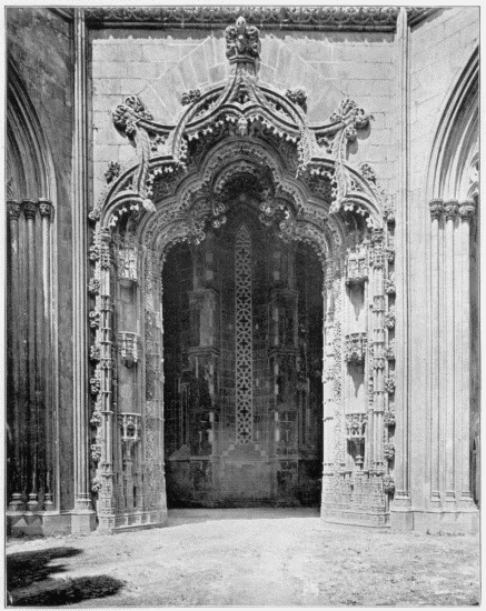 Fig. 57. Batalha Entrance to Capellas Inperfeitas. From a photograph by E. Biel & Co., Oporto
