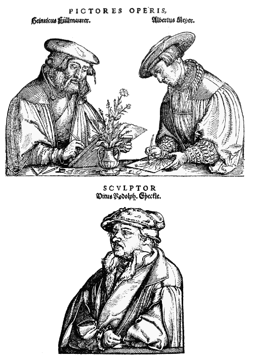 Text-fig. 89. The Draughtsmen and the Engraver employed by Leonhard Fuchs