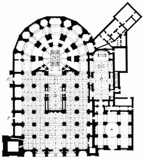 KEY OF PLAN OF GRANADA CATHEDRAL