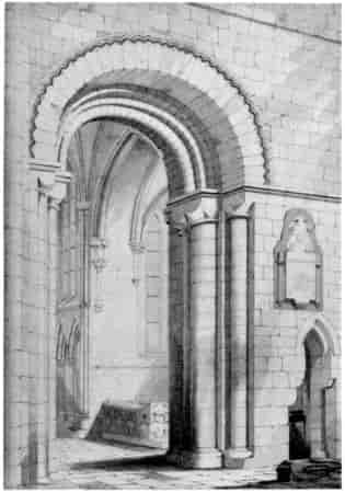PART OF SOUTH TRANSEPT AND ST. CATHERINES CHAPEL. From Billings.