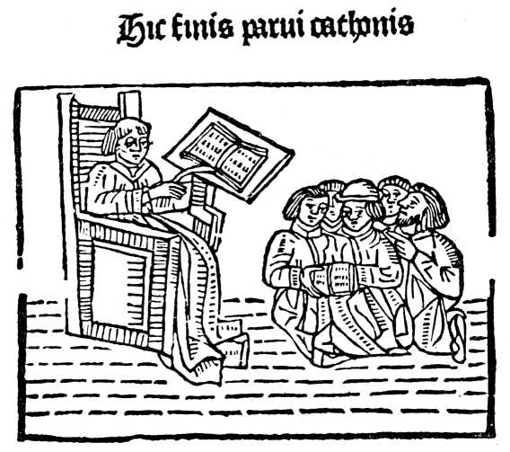 Caxton's earliest Woodcut. Headline in Type 3.