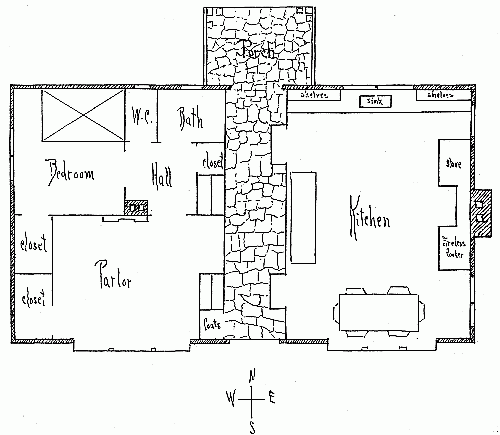 FIRST-FLOOR PLAN OF THATCHED COTTAGE