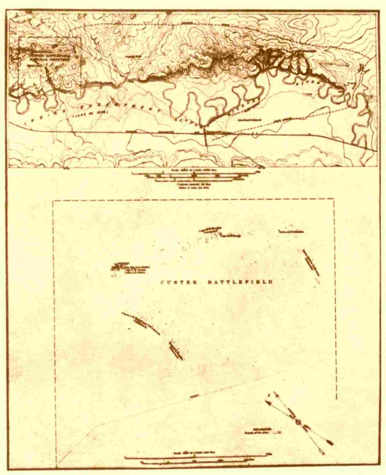 Map of the Custer Battlefield
