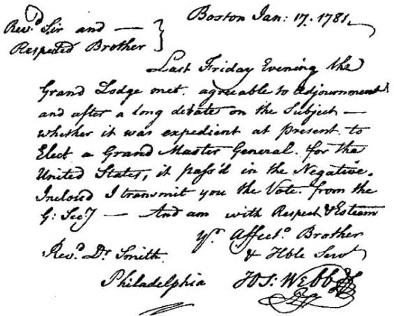 Fac-simile of Final Letter from Boston