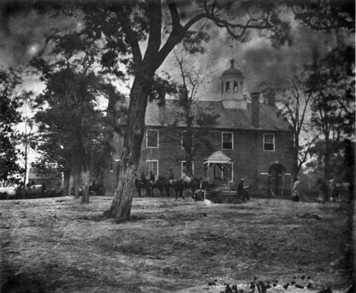 Fairfax County Courthouse, June 1863. Photo by T. H. O'Sullivan. Copy from the Library of Congress.