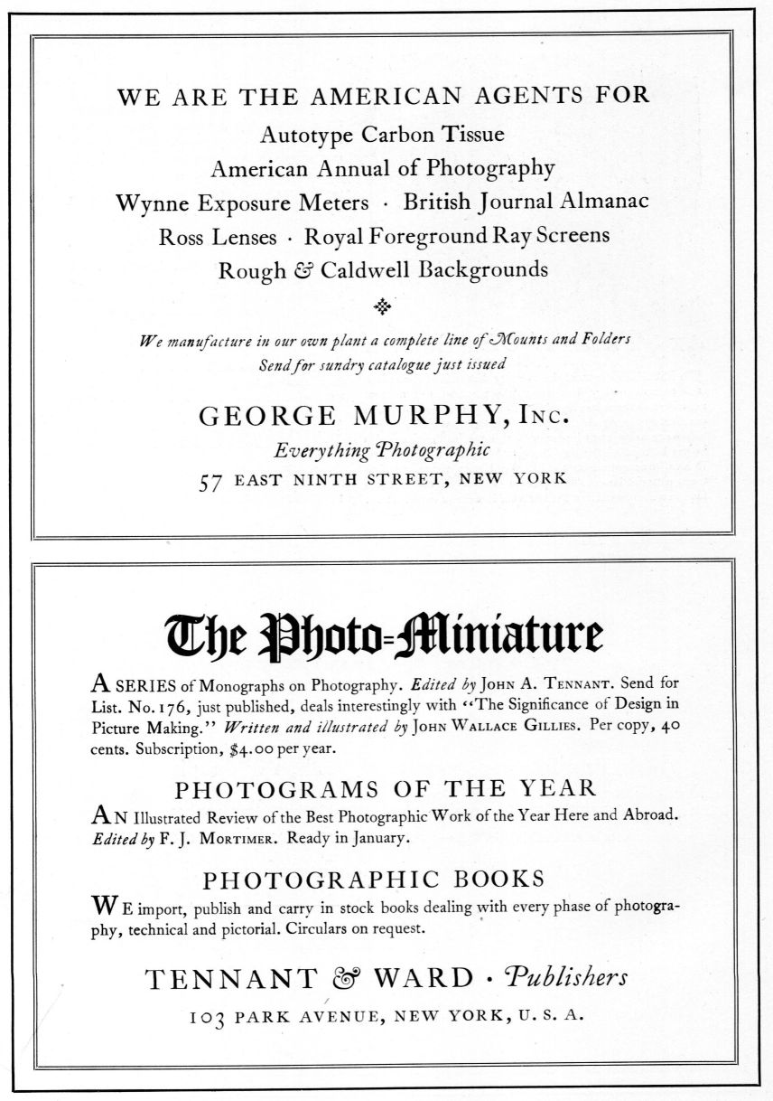Advertisements: George Murphy, Inc. and The Photo-Miniature