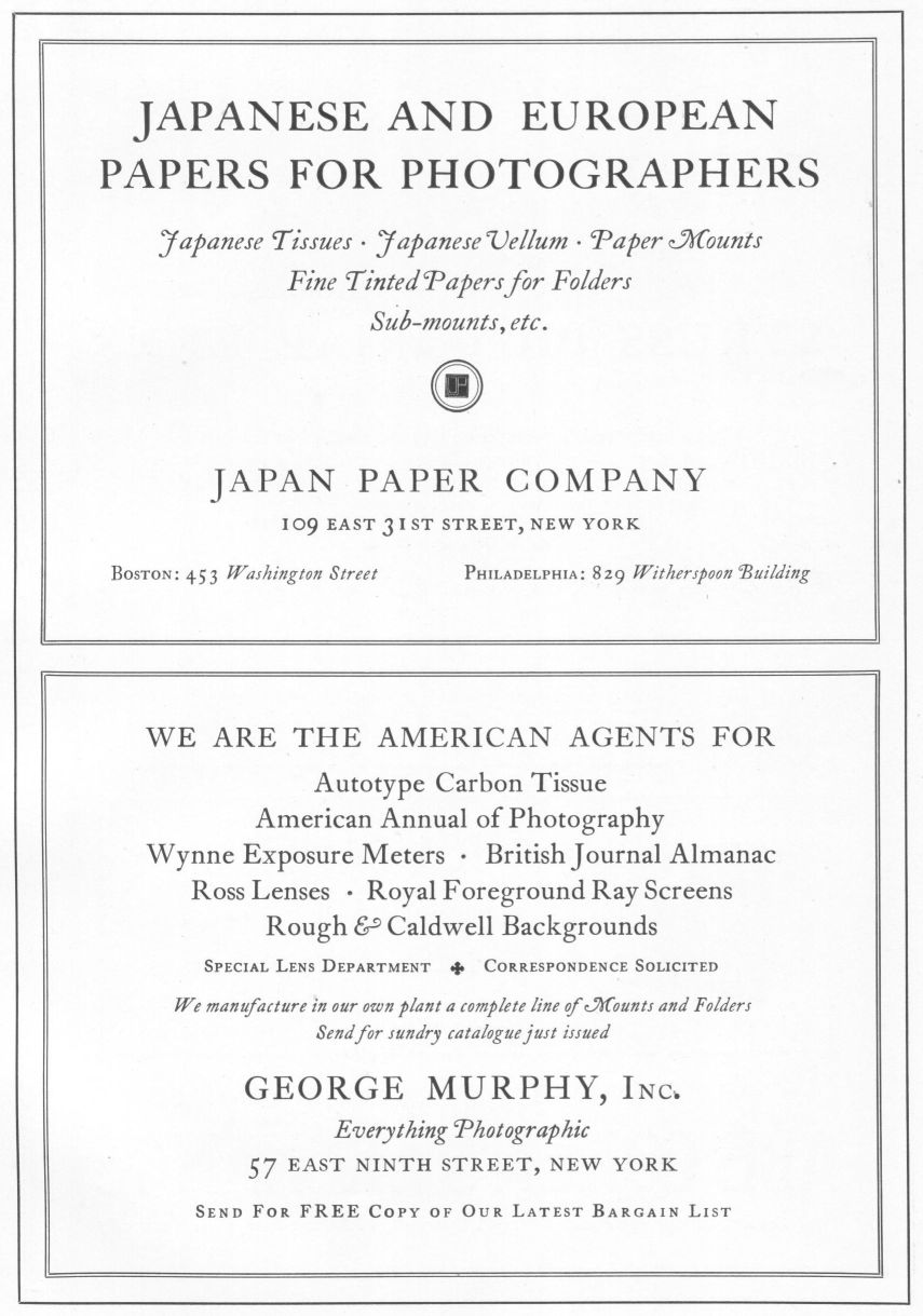 Advertisements: Japan Paper Company; George Murphy, Inc.