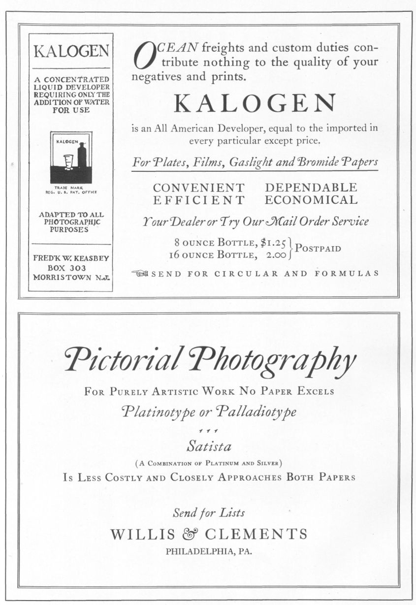 Advertisements: Kalogen; Willis and Clements