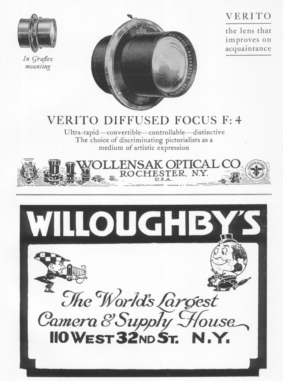 Advertisements: Wollensack Optical Company; Willoughby's