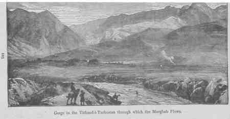 Gorge in the Tirband-i-Turkestan through which the Murghab Flows.