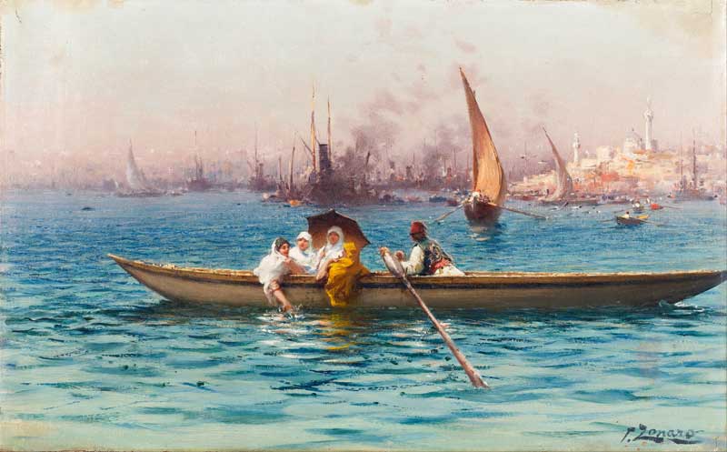 Amusement on the Caique . Fausto Zonaro