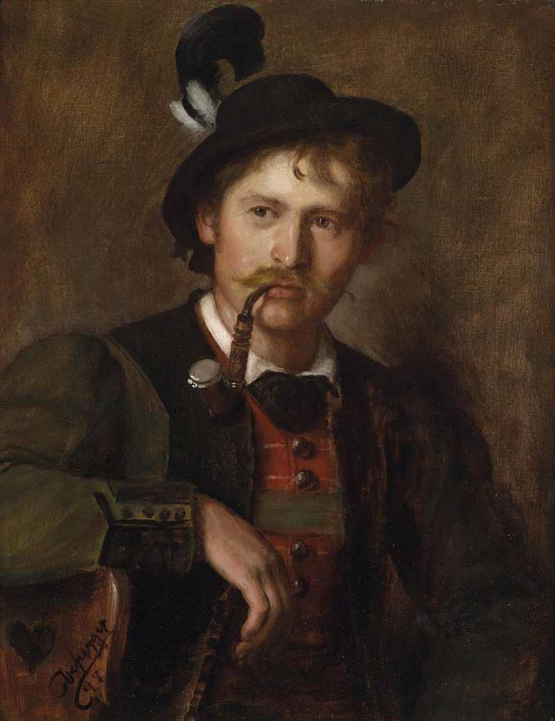 Portrait of a young Tyrolean, Franz Von Defregger