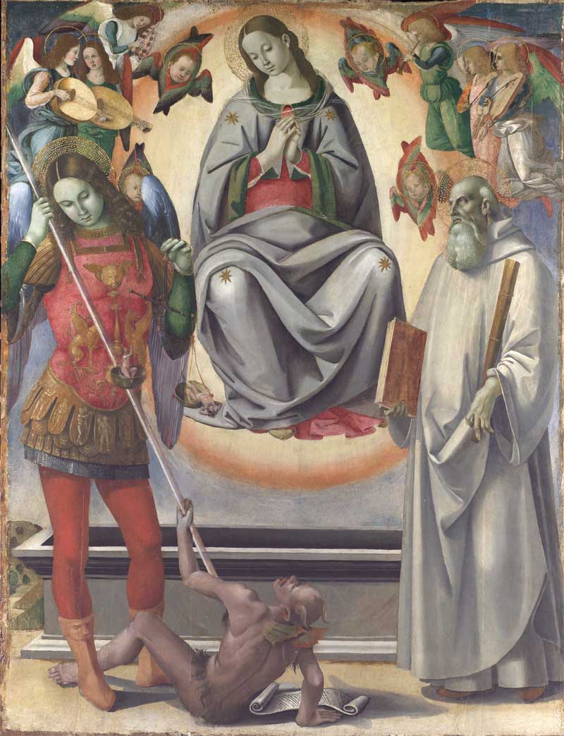 The Assumption of the Virgin with Saints Michael and Benedict. Luca Signorelli