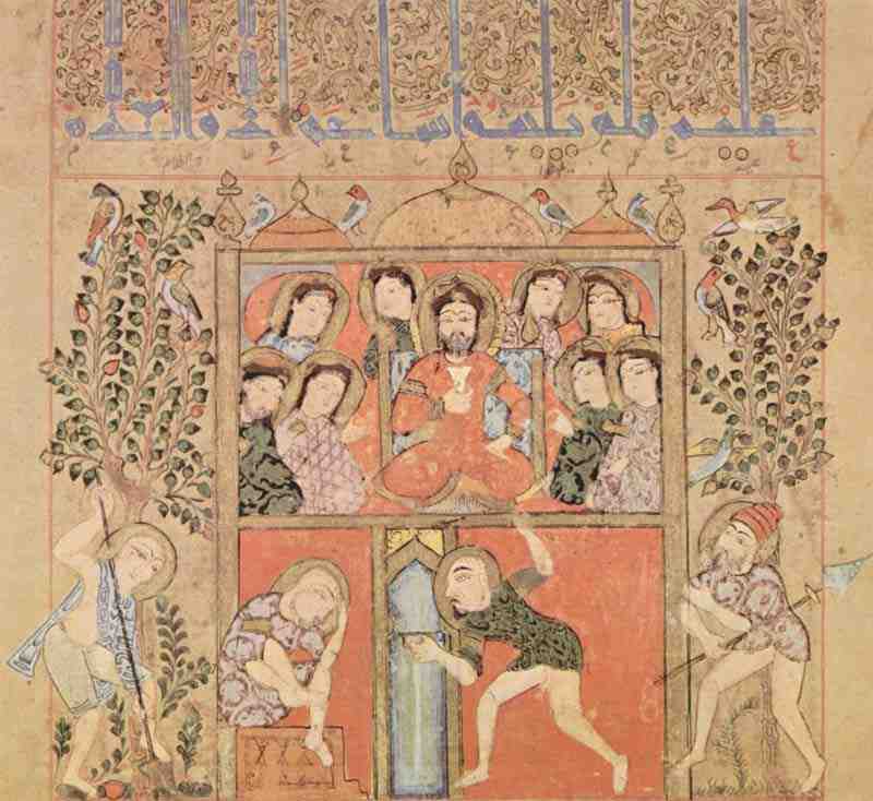 Kitâb ad-Diryâq (Book of Antidotes) by Pseudo-Galenos, scene: The favorite saved by a snakebite in the king's pavilion. Master of the Book of Antidotes (I)