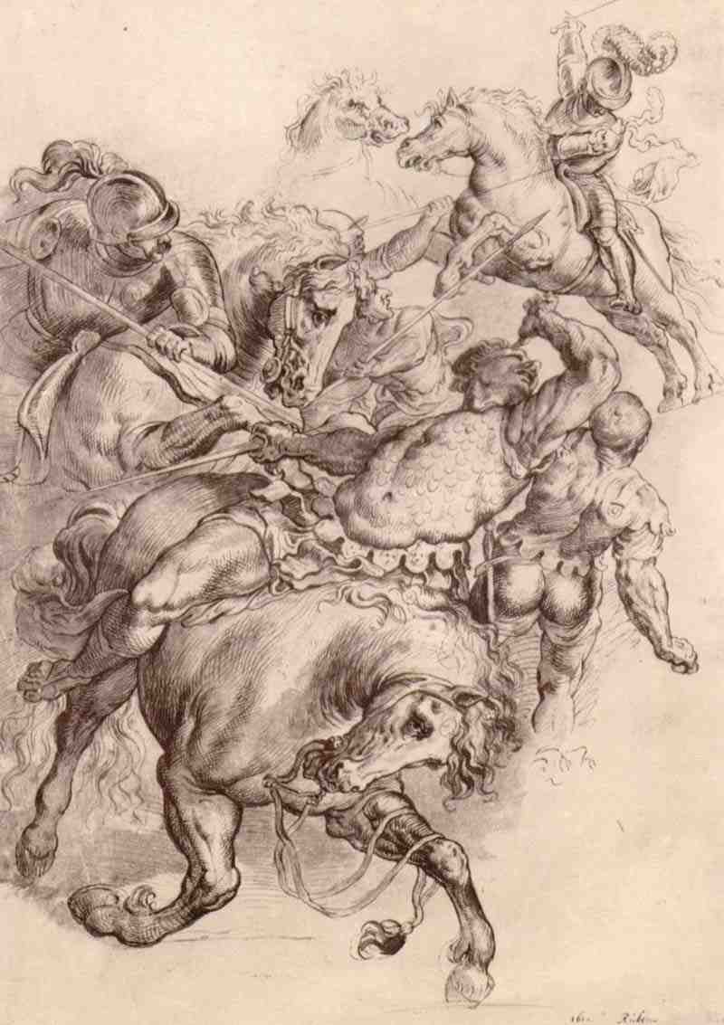 Cavalry battle, Peter Paul Rubens