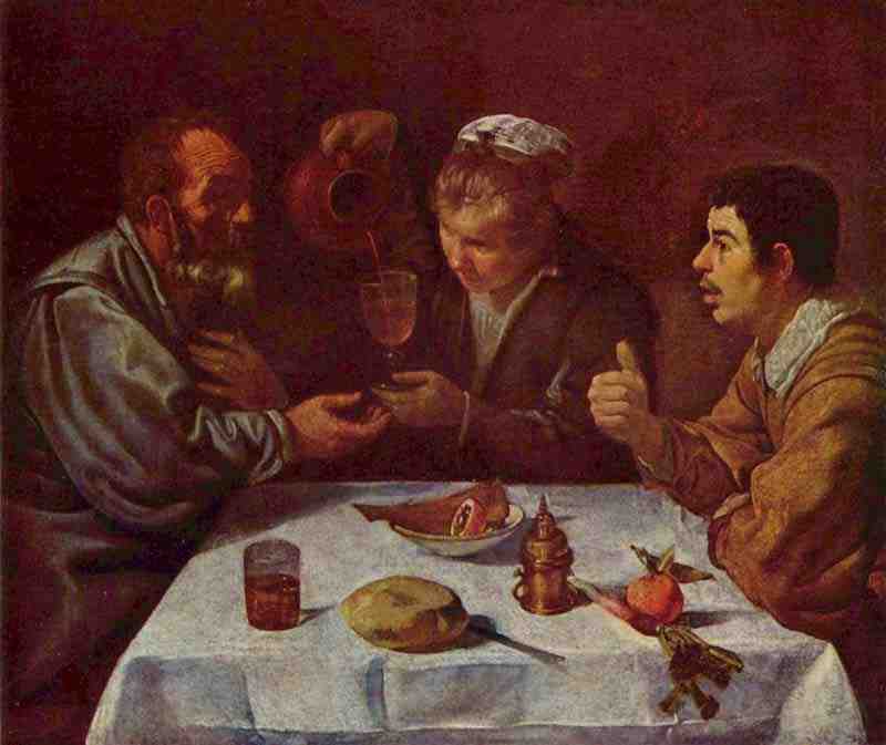 Farmers at the meal ( El Almuerzo ). Diego Velázquez