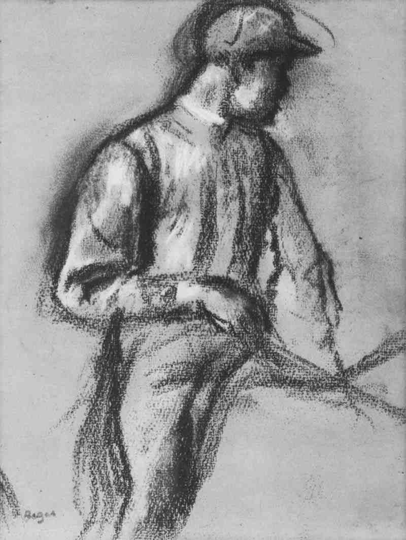 Jockey in profile, Edgar Degas