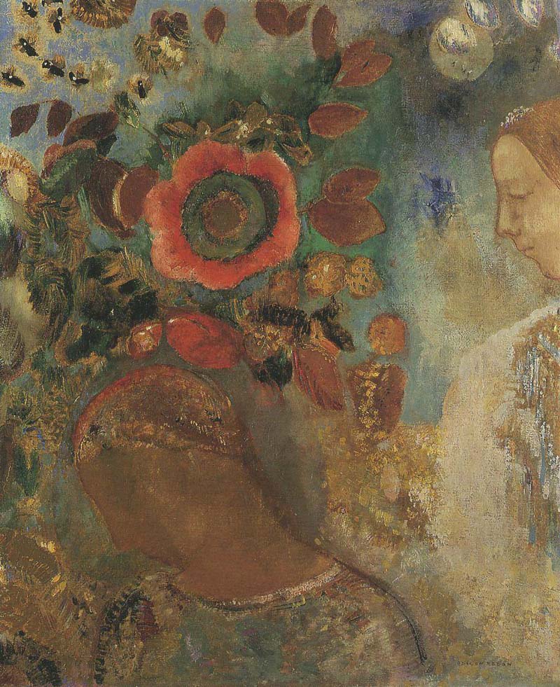 Two Young Girls among Flowers, Odilon Redon