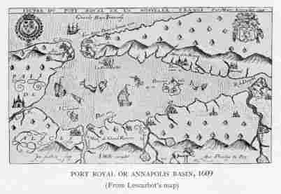 PORT ROYAL OR ANNAPOLIS BASIN, 1609 (From Lescarbot's map)