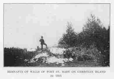 REMNANTS OF WALLS OF FORT ST. MARY ON CHRISTIAN ISLAND IN 1891