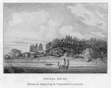 NOOTKA SOUND (From an engraving in Vancouver's journal)