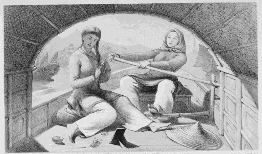 HONG-KONG BOAT GIRLS. London, Published March 15th 1866 by Day & Son, Limited Lithogrs Gate Str, Lincoln's Inn Fields. Day & Son, Limited, Lith.