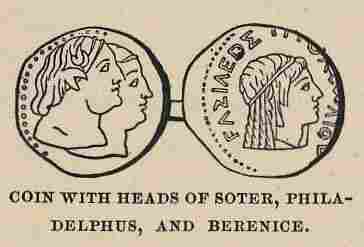 142.jpg Coin With the Heads of Soter, Philadelphus And Berenice 