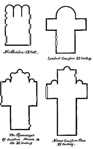 Leading forms of early cathedral constructions