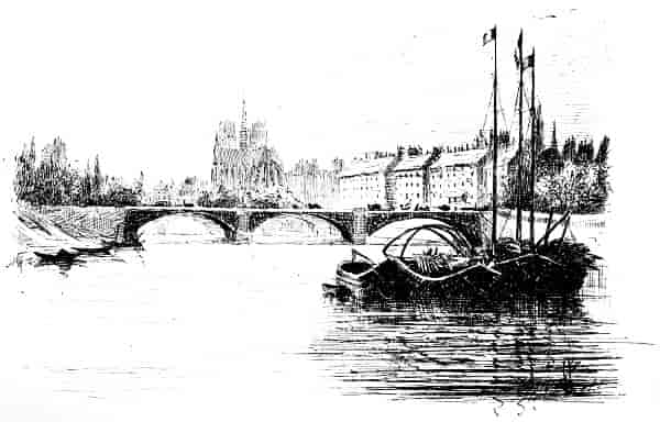 Le Pont des Arts et les tours de Notre Dame de Paris by Henri Remi