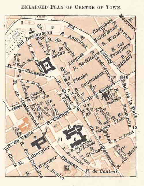 Enlarged Plan of Centre of Town.