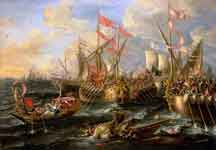 The Naval Battle of Actium. Lorenzo A Castro