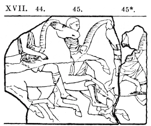 Fig. 14.—South frieze, slab xvii. (44. 45. 45*.)