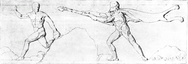 Lusieri's Drawing of the Missing Group From the Monument of Lysicrates.