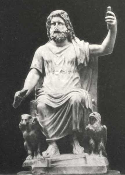 Zeus with Cerberus and Eagle, British Museum<