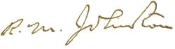 Author signature. R. M. Johnston.