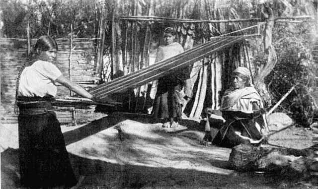 Illustration: INDIAN SPINNING AND WEAVING.