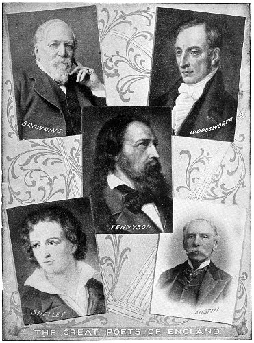 Browning, Wordsworth, Tennyson, Shelley, Austin