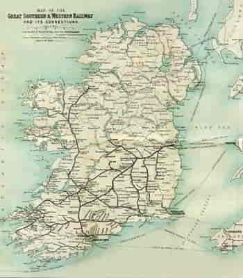 Map of the Great Southern and Western Railway