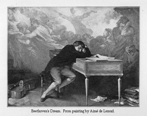 Beethoven's Dream. From painting by Aimé de Lemud.