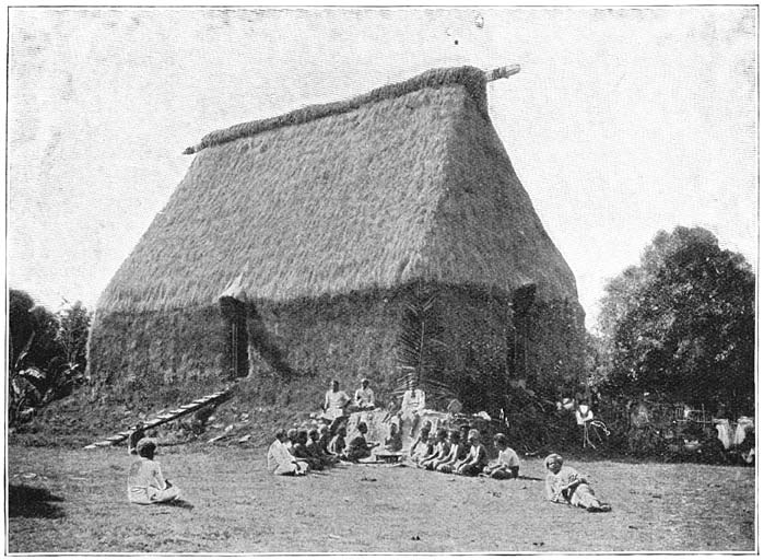 Een hut van de Fidsji-eilanders, type Robinson Crusoe.