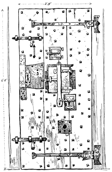 WOODEN DOOR, WITH IRON FITTINGS, FROM DORDRECHT, SOUTH HOLLAND