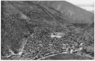 Fig. 62—Salamanca, on the floor of the deep Arma Valley (a tributary of one of the major coast valleys, the Ocoña), which is really a canyon above this point and which, in spite of its steepness, is thoroughly terraced and intensively cultivated up to the frost line.