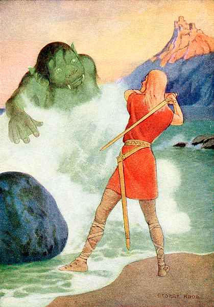 "THEN SILVERWHITE DREW HIS SWORD WITH A GREAT SWEEP AND RUSHED UPON THE SEA-TROLL."