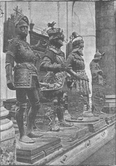 BRONZE FIGURES FROM THE MAXIMILIAN MONUMENT AT INNSBRUCK.