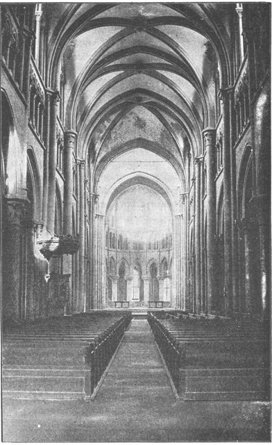 INTERIOR OF LAUSANNE CATHEDRAL. (From a Photograph.)