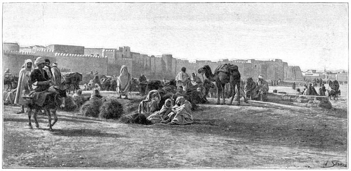 De muren van Sfax als een operadécor.