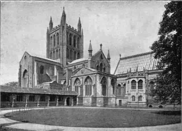 Illustration: HEREFORD CATHEDRAL, FROM THE SOUTH-EAST.