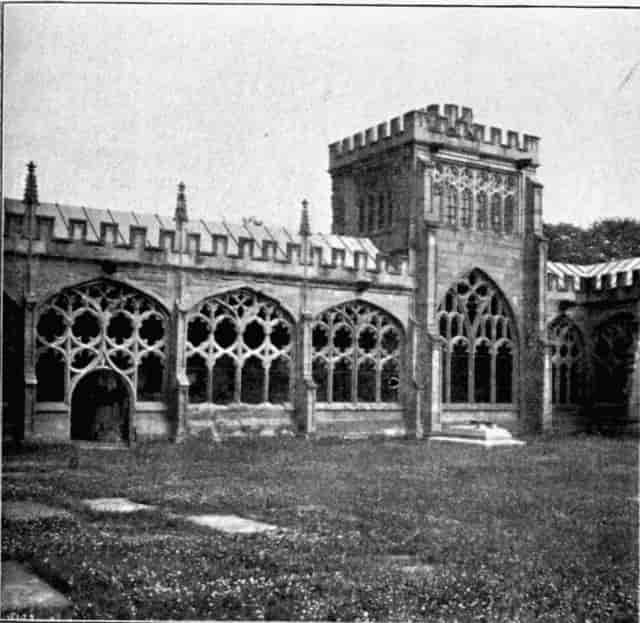 Illustration: THE CLOISTERS, WITH THE LADIES' ARBOUR.