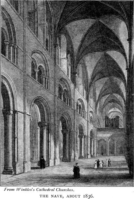 THE NAVE, ABOUT 1836. From Winkles's Cathedral Churches.