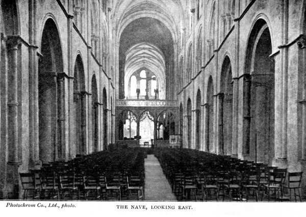 THE NAVE, LOOKING EAST. Photochrom Co., Ltd., photo.